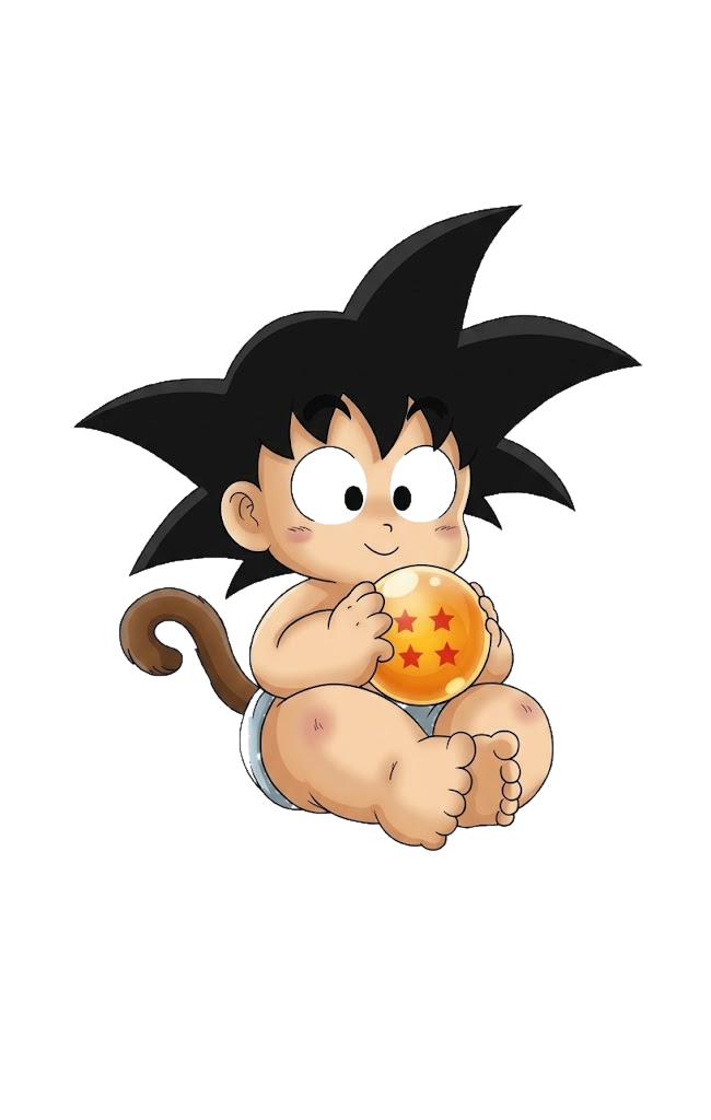 Goku bebé con esfera del dragón