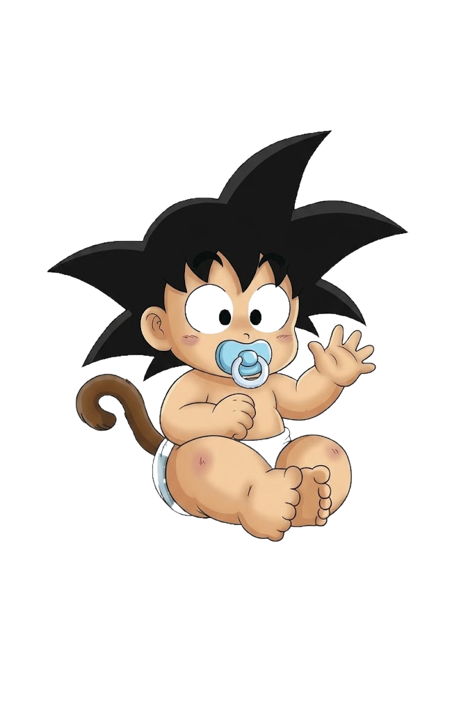 Goku bebé saludando